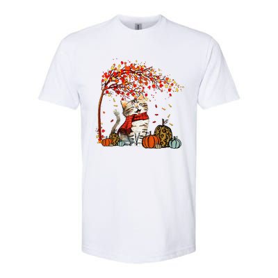 ItS Fall YAll Cat Leaf Fall Tree Hello Autumn Thanksgiving Softstyle CVC T-Shirt