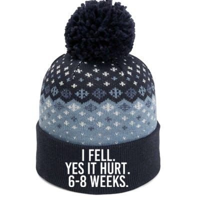 I FELL YES IT HURT 68 WEEKS Funny The Baniff Cuffed Pom Beanie