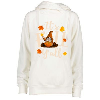 ItS Fall YAll Cute Gnomes Pumpkin Autumn Tree Fall Leaves Cool Gift Womens Funnel Neck Pullover Hood