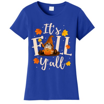 ItS Fall YAll Cute Gnomes Pumpkin Autumn Tree Fall Leaves Cool Gift Women's T-Shirt