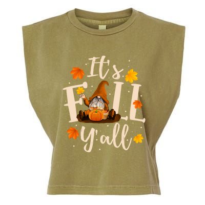 ItS Fall YAll Cute Gnomes Pumpkin Autumn Tree Fall Leaves Cool Gift Garment-Dyed Women's Muscle Tee