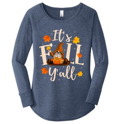 ItS Fall YAll Cute Gnomes Pumpkin Autumn Tree Fall Leaves Cool Gift Women's Perfect Tri Tunic Long Sleeve Shirt