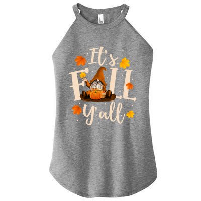 ItS Fall YAll Cute Gnomes Pumpkin Autumn Tree Fall Leaves Cool Gift Women's Perfect Tri Rocker Tank