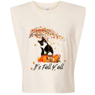 It's Fall Y'all Cute Black Cat Lovers Thanksgiving Halloween Garment-Dyed Women's Muscle Tee