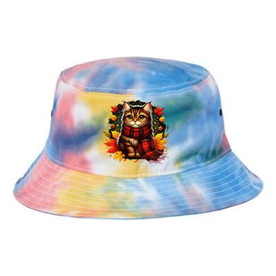 ItS Fall YAll Cat Leaf Fall Tree Hello Autumn Thanksgiving Tie Dye Newport Bucket Hat