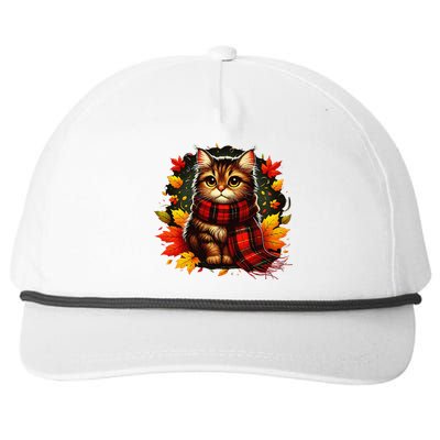 ItS Fall YAll Cat Leaf Fall Tree Hello Autumn Thanksgiving Snapback Five-Panel Rope Hat