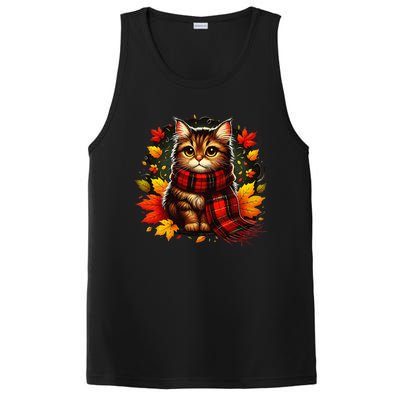 ItS Fall YAll Cat Leaf Fall Tree Hello Autumn Thanksgiving PosiCharge Competitor Tank