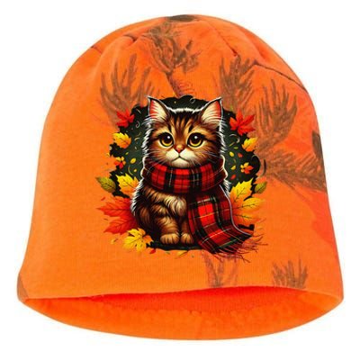 ItS Fall YAll Cat Leaf Fall Tree Hello Autumn Thanksgiving Kati - Camo Knit Beanie