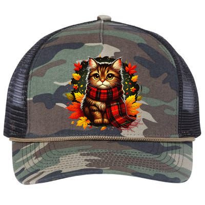 ItS Fall YAll Cat Leaf Fall Tree Hello Autumn Thanksgiving Retro Rope Trucker Hat Cap