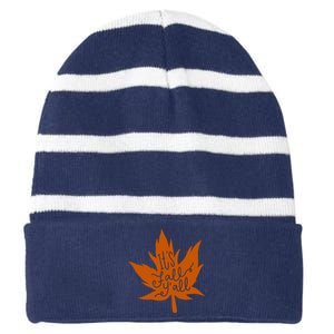 It's Fall Y'all Nature Lover Striped Beanie with Solid Band