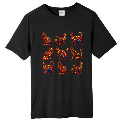 ItS Fall YAll Cat Leaf Fall Tree Hello Autumn Thanksgiving Tall Fusion ChromaSoft Performance T-Shirt