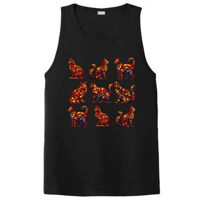 ItS Fall YAll Cat Leaf Fall Tree Hello Autumn Thanksgiving PosiCharge Competitor Tank