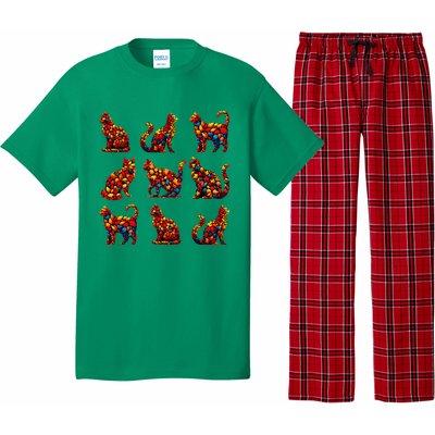 ItS Fall YAll Cat Leaf Fall Tree Hello Autumn Thanksgiving Pajama Set