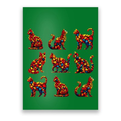 ItS Fall YAll Cat Leaf Fall Tree Hello Autumn Thanksgiving Poster