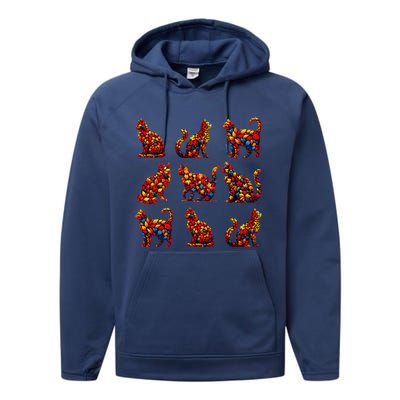 ItS Fall YAll Cat Leaf Fall Tree Hello Autumn Thanksgiving Performance Fleece Hoodie