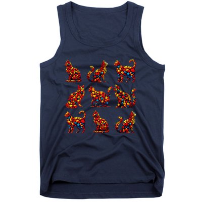 ItS Fall YAll Cat Leaf Fall Tree Hello Autumn Thanksgiving Tank Top