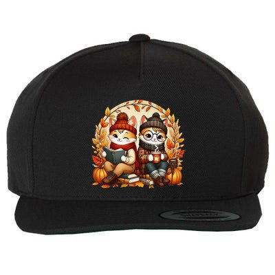 ItS Fall YAll Cat Leaf Fall Tree Hello Autumn Thanksgiving Wool Snapback Cap