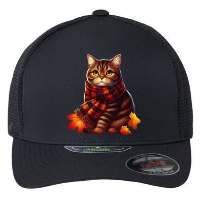 ItS Fall YAll Cat Leaf Fall Tree Hello Autumn Thanksgiving Flexfit Unipanel Trucker Cap