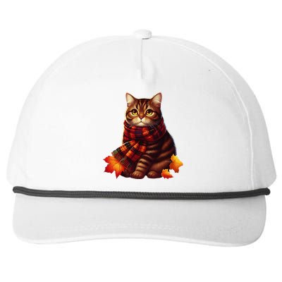 ItS Fall YAll Cat Leaf Fall Tree Hello Autumn Thanksgiving Snapback Five-Panel Rope Hat