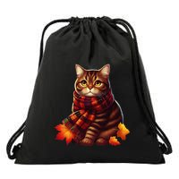 ItS Fall YAll Cat Leaf Fall Tree Hello Autumn Thanksgiving Drawstring Bag