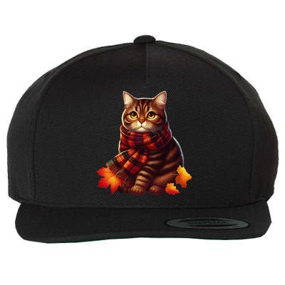 ItS Fall YAll Cat Leaf Fall Tree Hello Autumn Thanksgiving Wool Snapback Cap