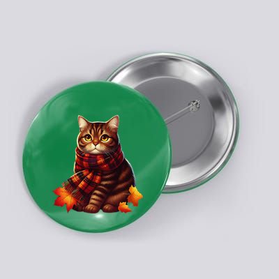 ItS Fall YAll Cat Leaf Fall Tree Hello Autumn Thanksgiving Button