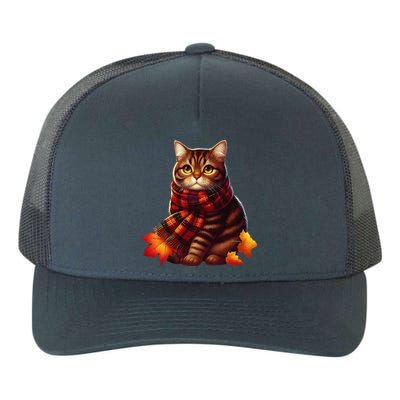 ItS Fall YAll Cat Leaf Fall Tree Hello Autumn Thanksgiving Yupoong Adult 5-Panel Trucker Hat