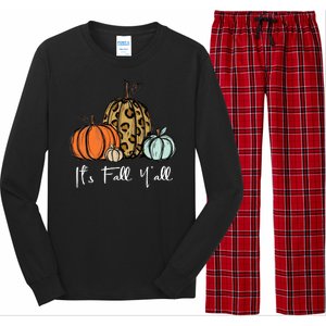 Its Fall Yall Graphic Shirt Women Thanksgiving Pumpkin Splicing Sleeve Fall Long Sleeve Pajama Set