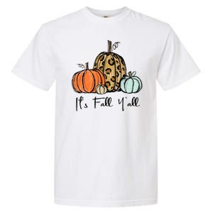 Its Fall Yall Graphic Shirt Women Thanksgiving Pumpkin Splicing Sleeve Fall Garment-Dyed Heavyweight T-Shirt