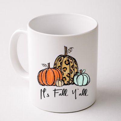 Its Fall Yall Graphic Shirt Women Thanksgiving Pumpkin Splicing Sleeve Fall Coffee Mug