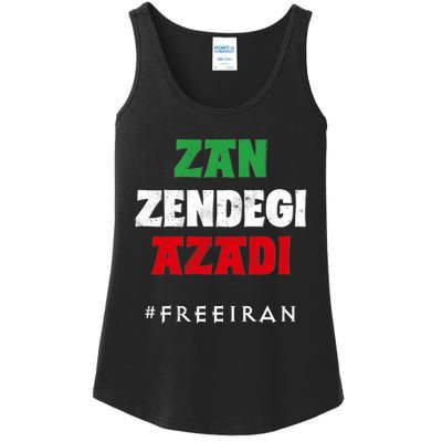 Iranian Flag ZAN ZENDEGI AZADI Support Iranian Women Protest Ladies Essential Tank