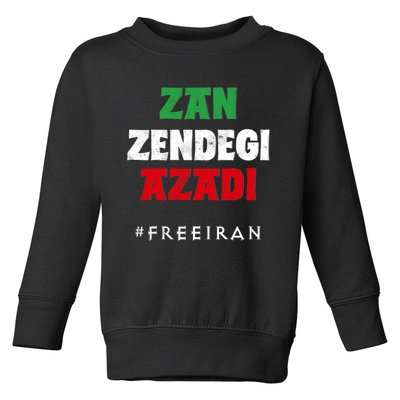 Iranian Flag ZAN ZENDEGI AZADI Support Iranian Women Protest Toddler Sweatshirt