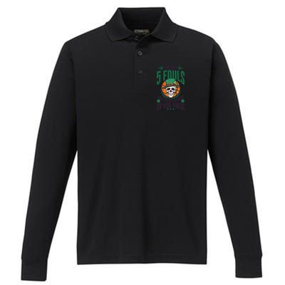 I've Got 5 Fouls Design St Patricks Basketball Cool Gift Performance Long Sleeve Polo