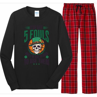 I've Got 5 Fouls Design St Patricks Basketball Cool Gift Long Sleeve Pajama Set