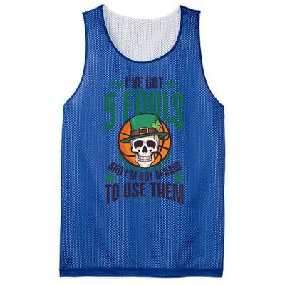 I've Got 5 Fouls Design St Patricks Basketball Cool Gift Mesh Reversible Basketball Jersey Tank