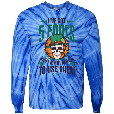 I've Got 5 Fouls Design St Patricks Basketball Cool Gift Tie-Dye Long Sleeve Shirt