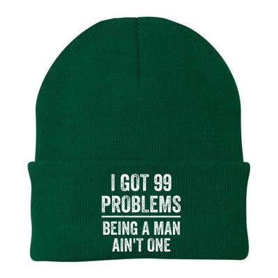 I Got 99 Problems But Being A Man AinT One Funny Problems Knit Cap Winter Beanie