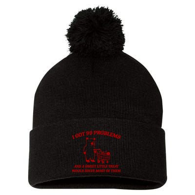 I Got 99 Problems And A Sweet Little Treat Would Solve Most Of Them Pom Pom 12in Knit Beanie