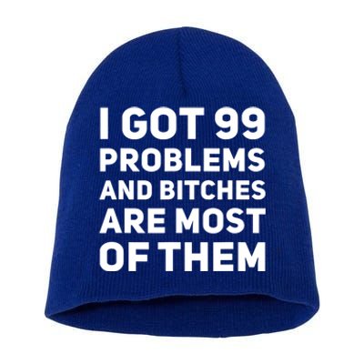 I Got 99 Problems And Bitches Are Most Of Them Funny Print Short Acrylic Beanie