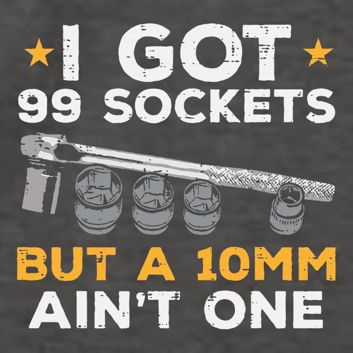 I Got 99 Sockets 10mm Aint One Funny Car Mechanic Garage Vector Backpack