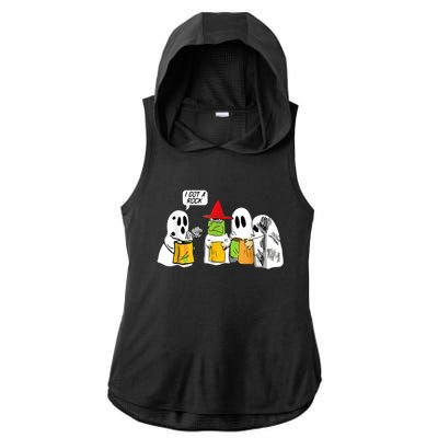 I Got A Rock Ghost, Halloween Party Ladies PosiCharge Tri-Blend Wicking Draft Hoodie Tank