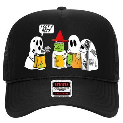 I Got A Rock Ghost, Halloween Party High Crown Mesh Back Trucker Hat