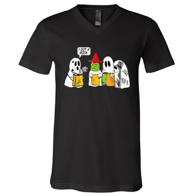 I Got A Rock Ghost, Halloween Party V-Neck T-Shirt