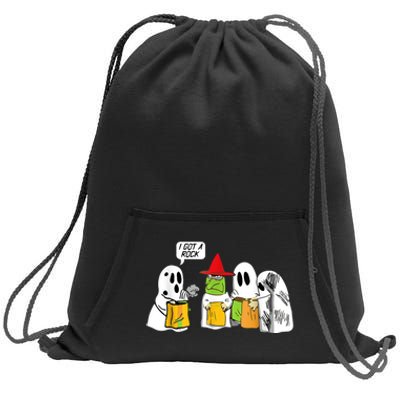 I Got A Rock Ghost, Halloween Party Sweatshirt Cinch Pack Bag