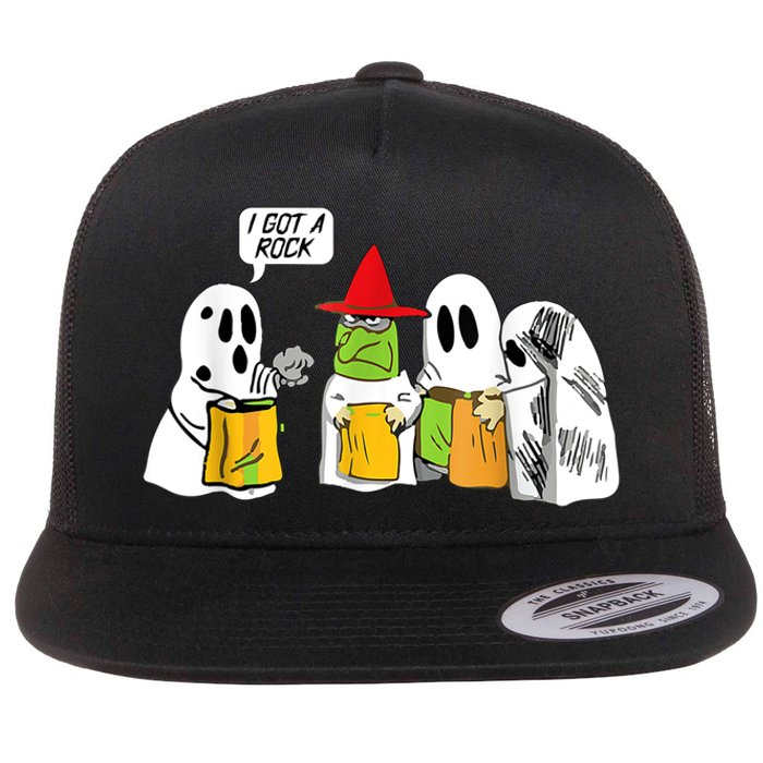 I Got A Rock Ghost, Halloween Party Flat Bill Trucker Hat