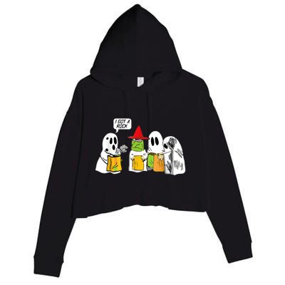 I Got A Rock Ghost, Halloween Party Crop Fleece Hoodie