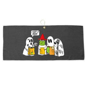 I Got A Rock Ghost, Halloween Party Large Microfiber Waffle Golf Towel