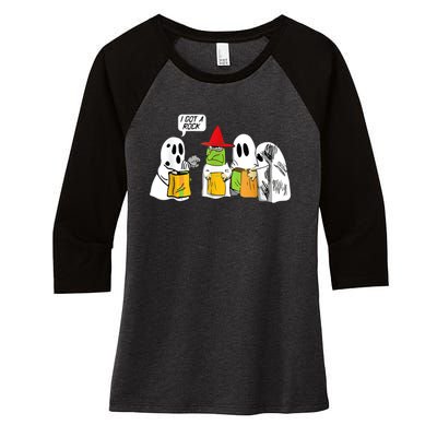 I Got A Rock Ghost, Halloween Party Women's Tri-Blend 3/4-Sleeve Raglan Shirt