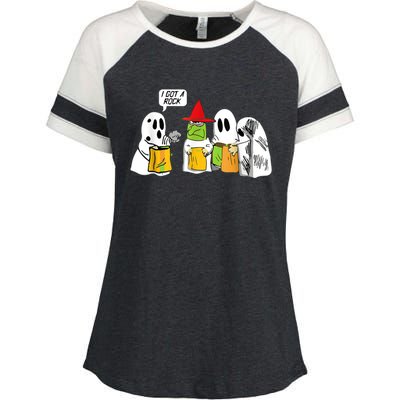 I Got A Rock Ghost, Halloween Party Enza Ladies Jersey Colorblock Tee