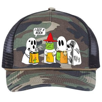 I Got A Rock Ghost, Halloween Party Retro Rope Trucker Hat Cap